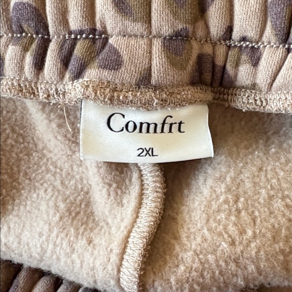 Comfrt Minimalist SET Sweat-Suit Hoodie Sweatpants Unisex 2XL Brown Leopard - Picture 12 of 12